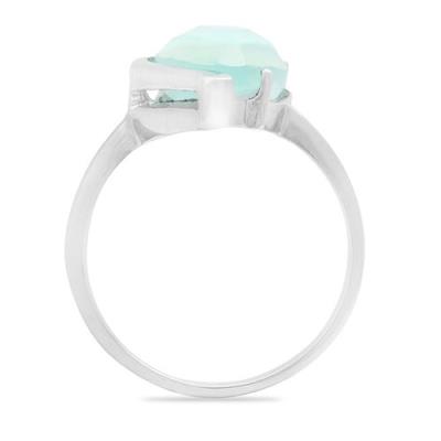 BUY 925 SILVER NATURAL GREEN CHALCEDONY GEMSTONE BIG STONE RING